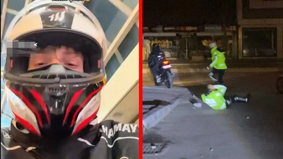 Dur ihtarına uymayıp polisi ezdi! Pişkince sosyal medya hesabında paylaştı! İşte o anlar
